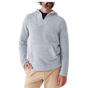 Faherty Blue Marled Knit Hoodie